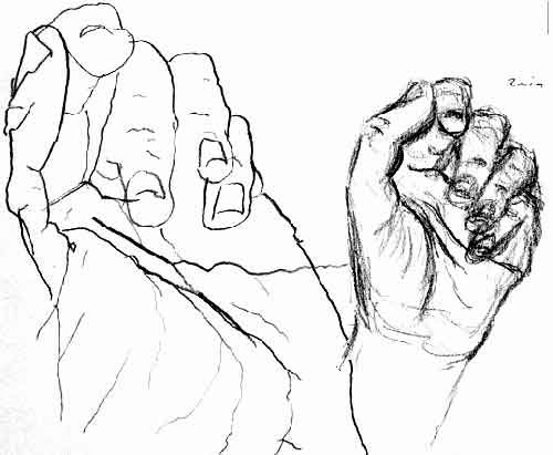 Contour drawing of my hands